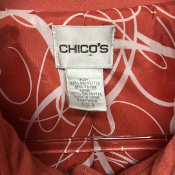 Chico's Women's Coral Jacket Fully Lined Size 3, US XL, EUC - Picture 2 of 3